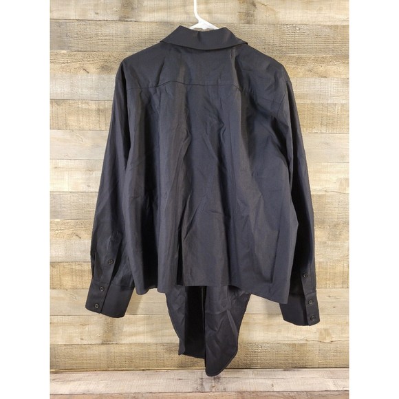 NWT Reformation Hansen Top Black Long Sleeve Button Tie Collar Various Sizes - Picture 7 of 9